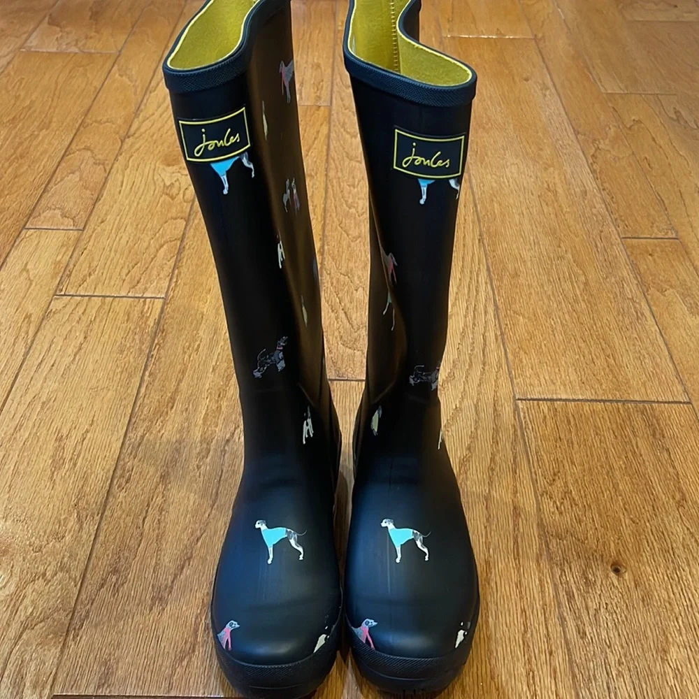 Women's *Dark Navy* Rain Boots with Dog Print - Picture 5 of 12